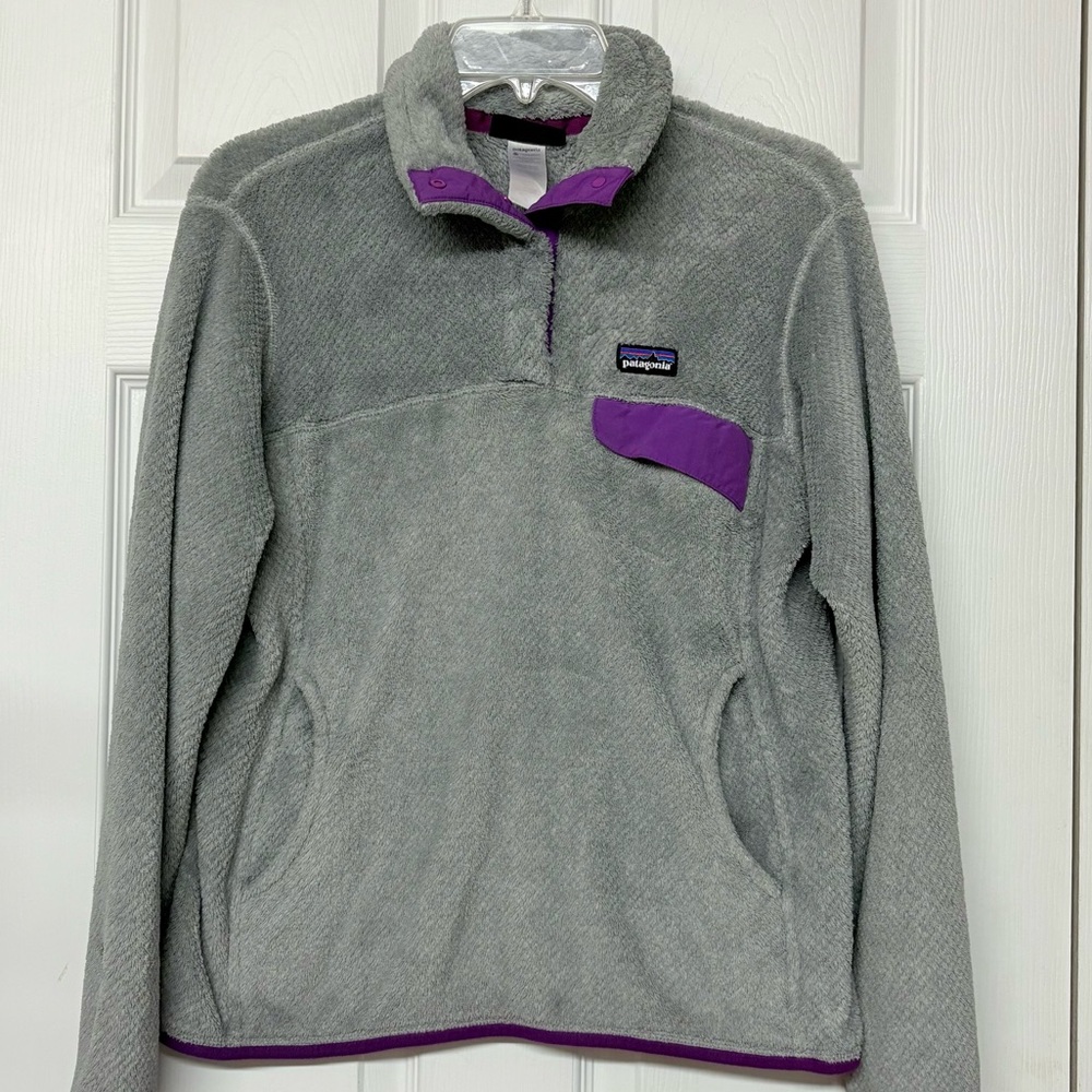 Patagonia Synchilla Pullover Gray & Purple Size Medium